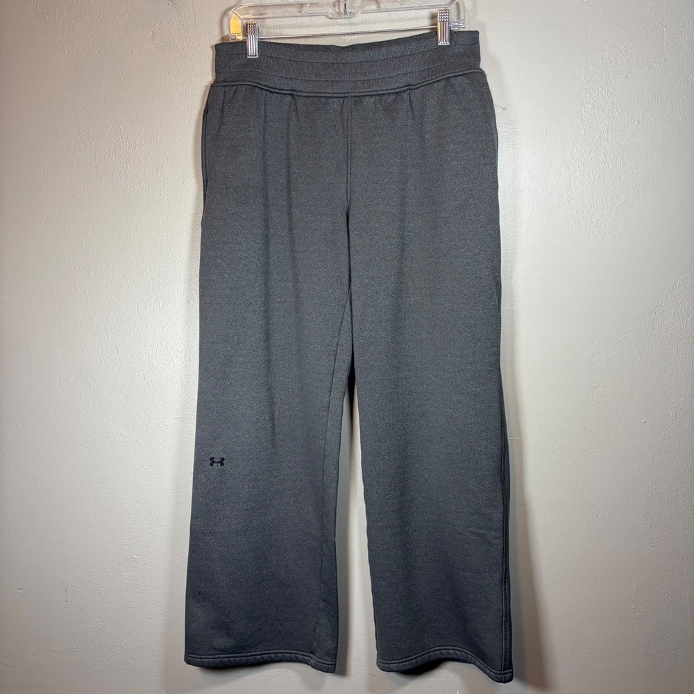 Under Armour Gray Loose Fit Fleece Wide Leg Sweatpants Mens LG 90GG7Y3D01840